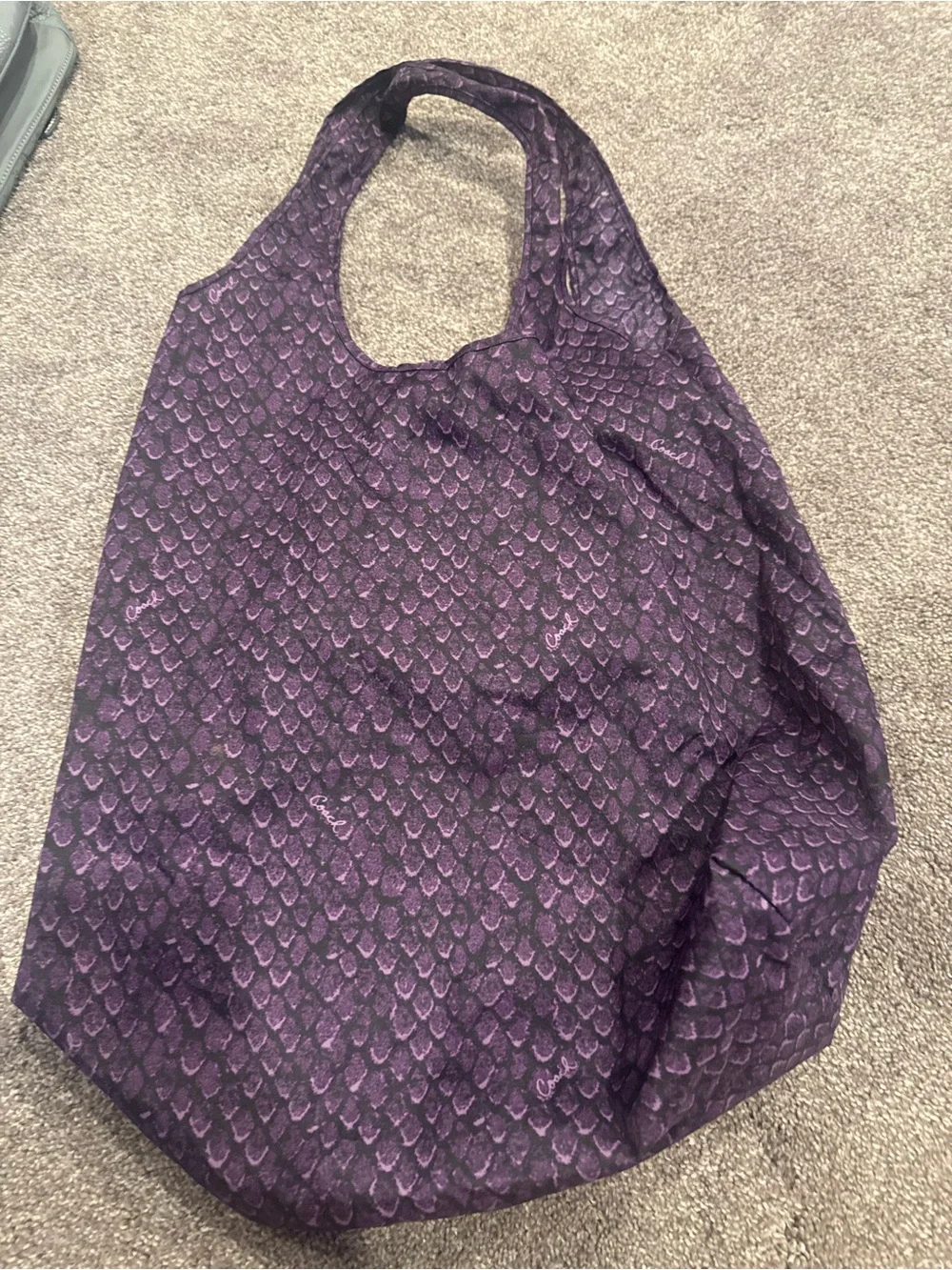 Coach Purple Patterned Signature Cosmetic Pouch